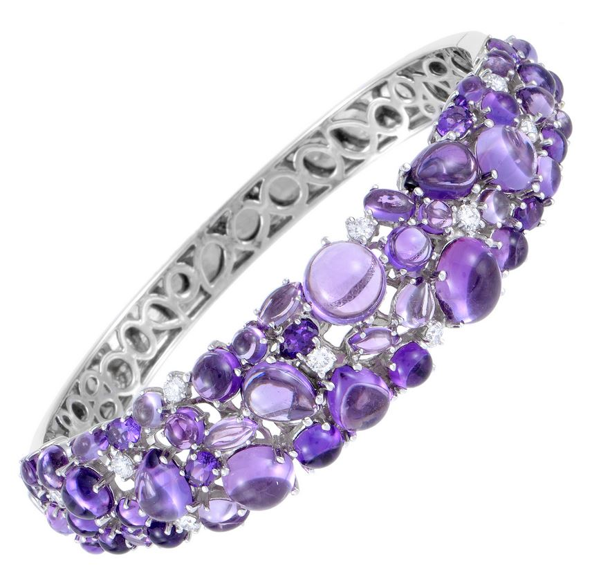 Shanghai Women’s 18K White Gold Diamond and Amethy