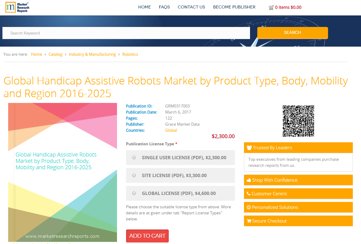 Global Handicap Assistive Robots Market by Product Type 2025'
