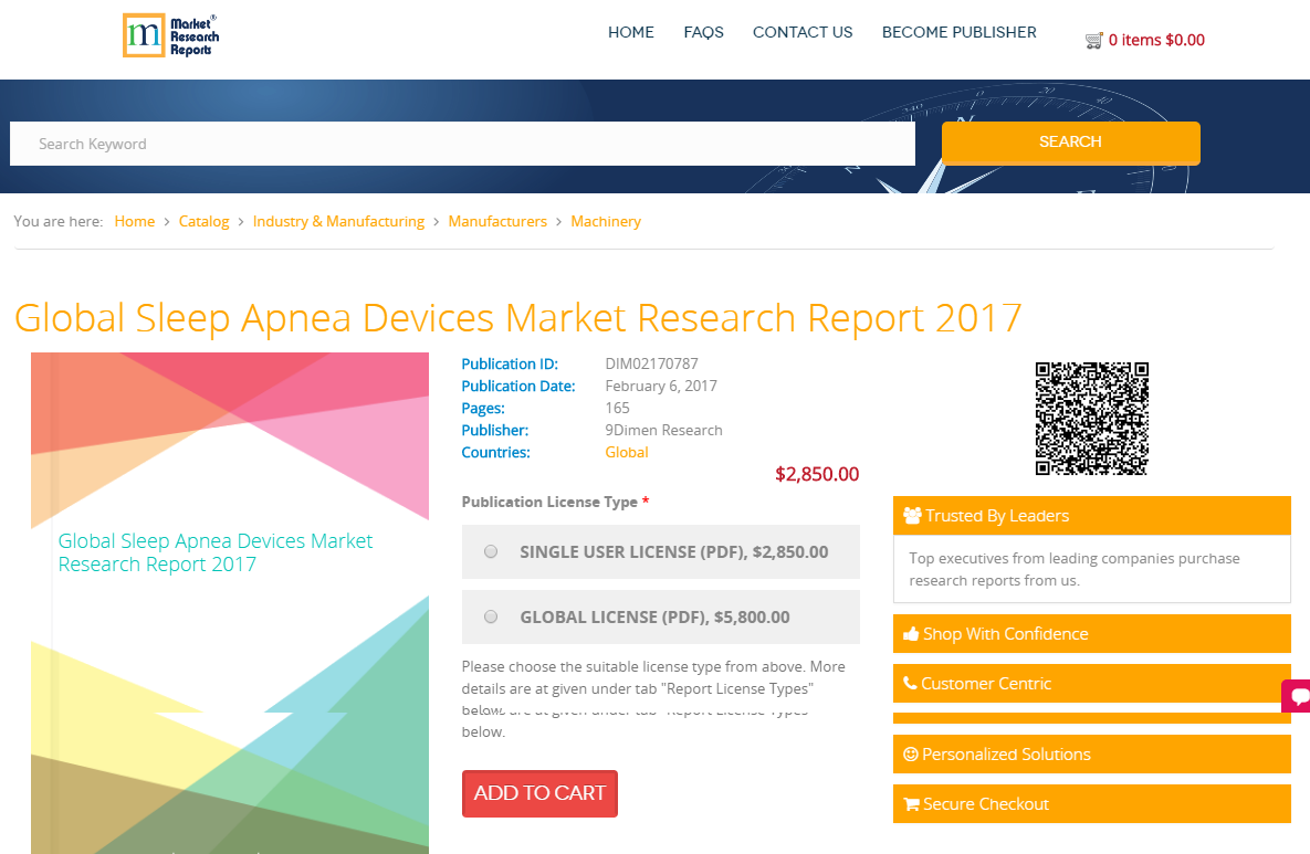 Global Sleep Apnea Devices Market Research Report 2017