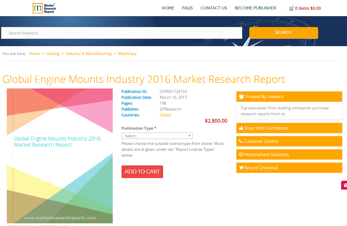Global Engine Mounts Industry 2016 Market Research Report'