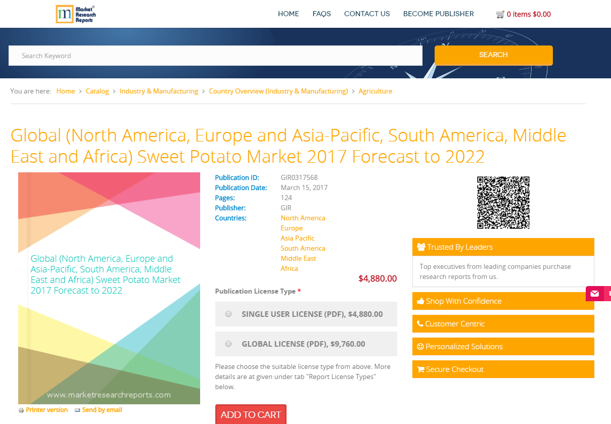 Global Sweet Potato Market 2017 Forecast to 2022'