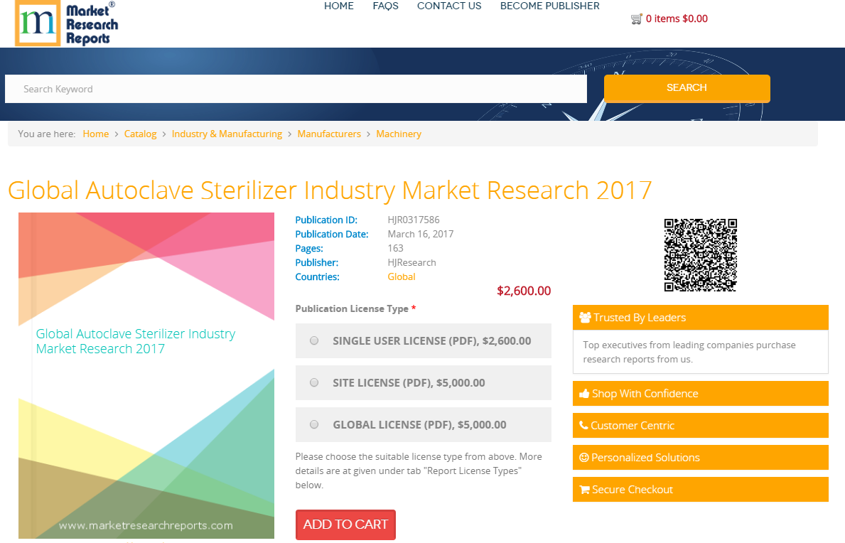 Global Autoclave Sterilizer Industry Market Research 2017
