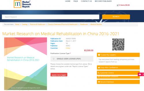 Market Research on Medical Rehabilitation in China 2016-2021'