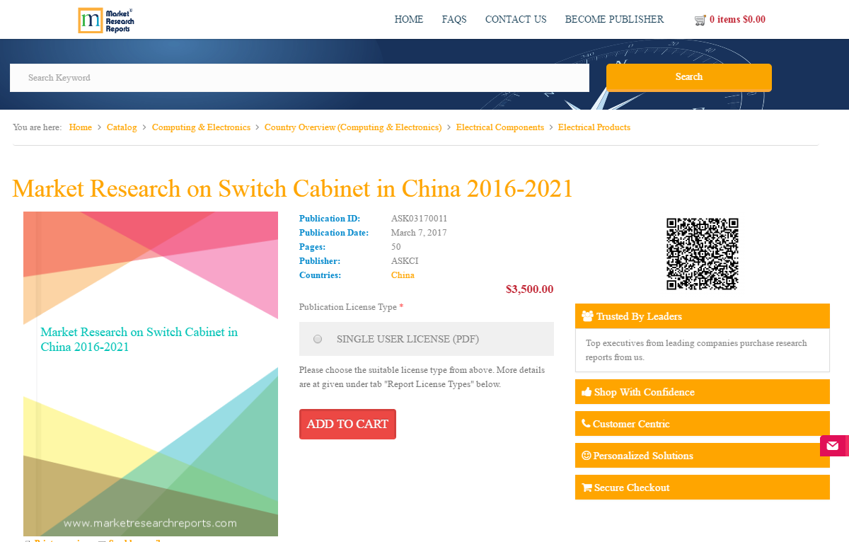 Market Research on Switch Cabinet in China 2016-2021