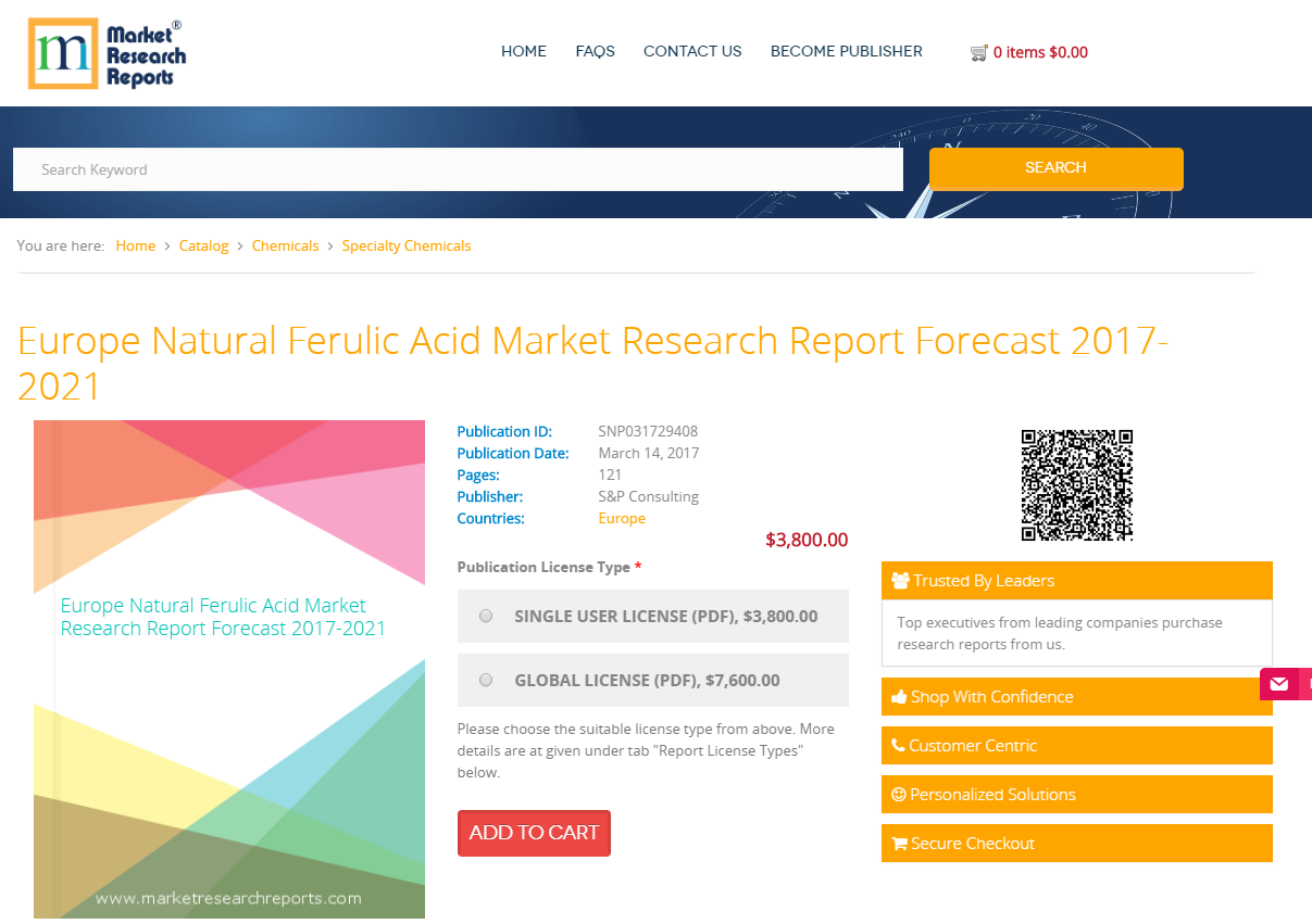 Europe Natural Ferulic Acid Market Research Report Forecast