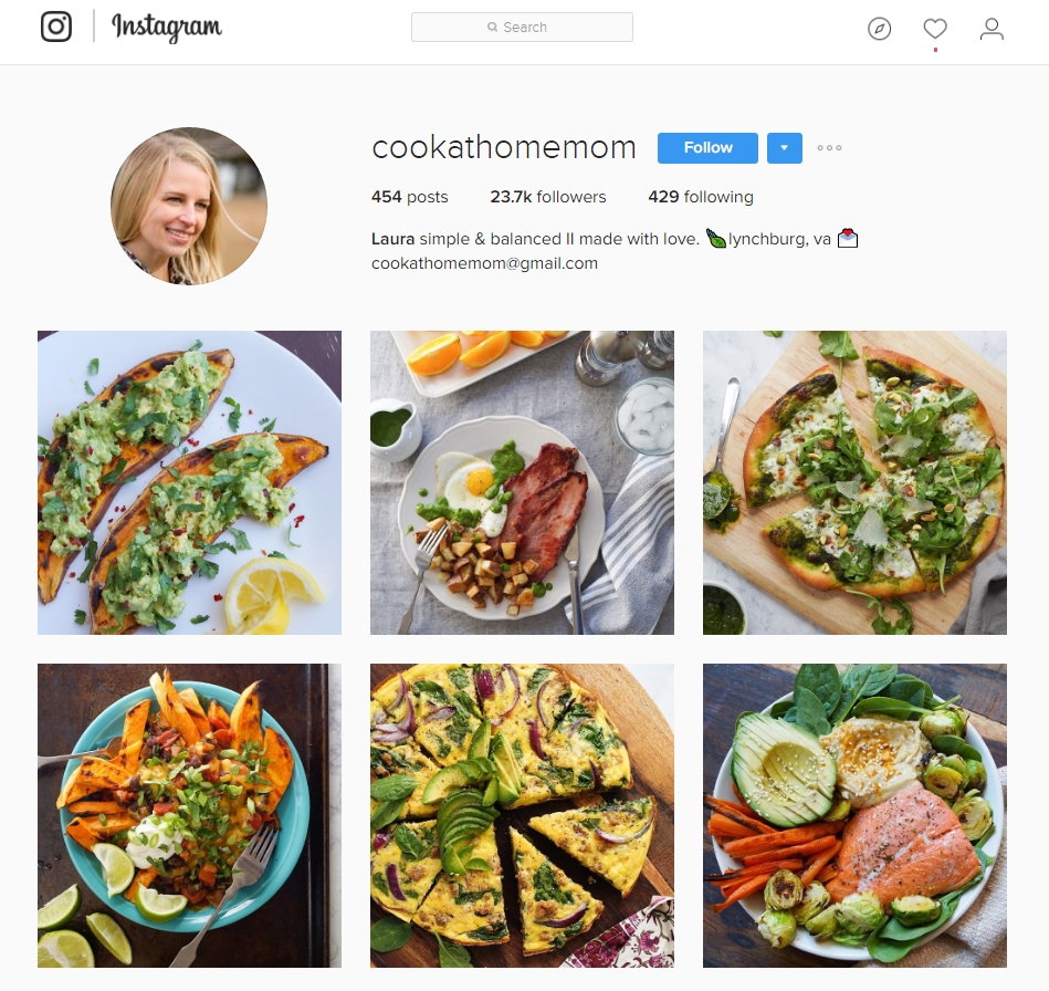 Cook At Home Mom Instagram page