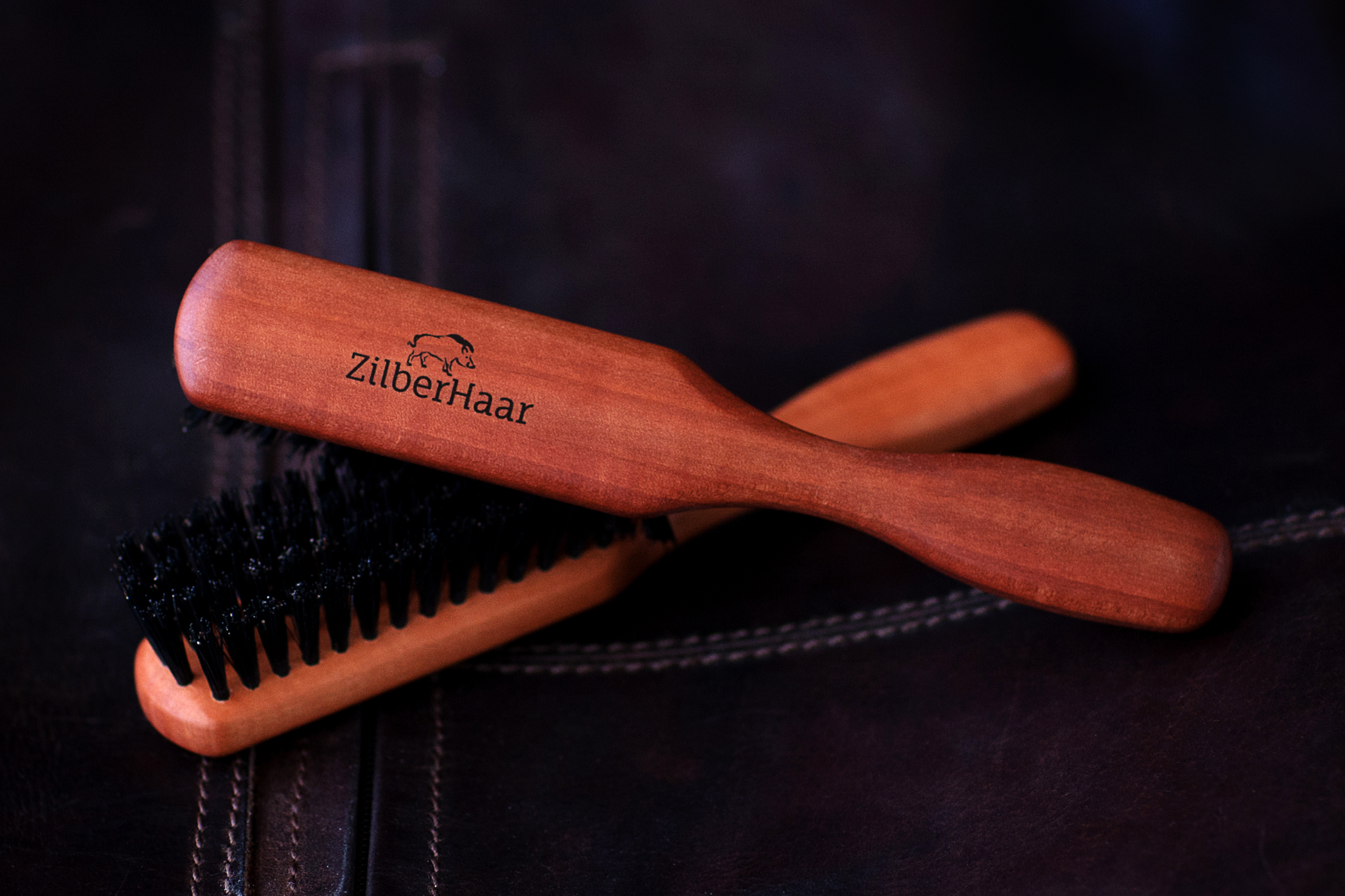 ZilberHaar Soft and Firm Boar Bristle Beard Brushes