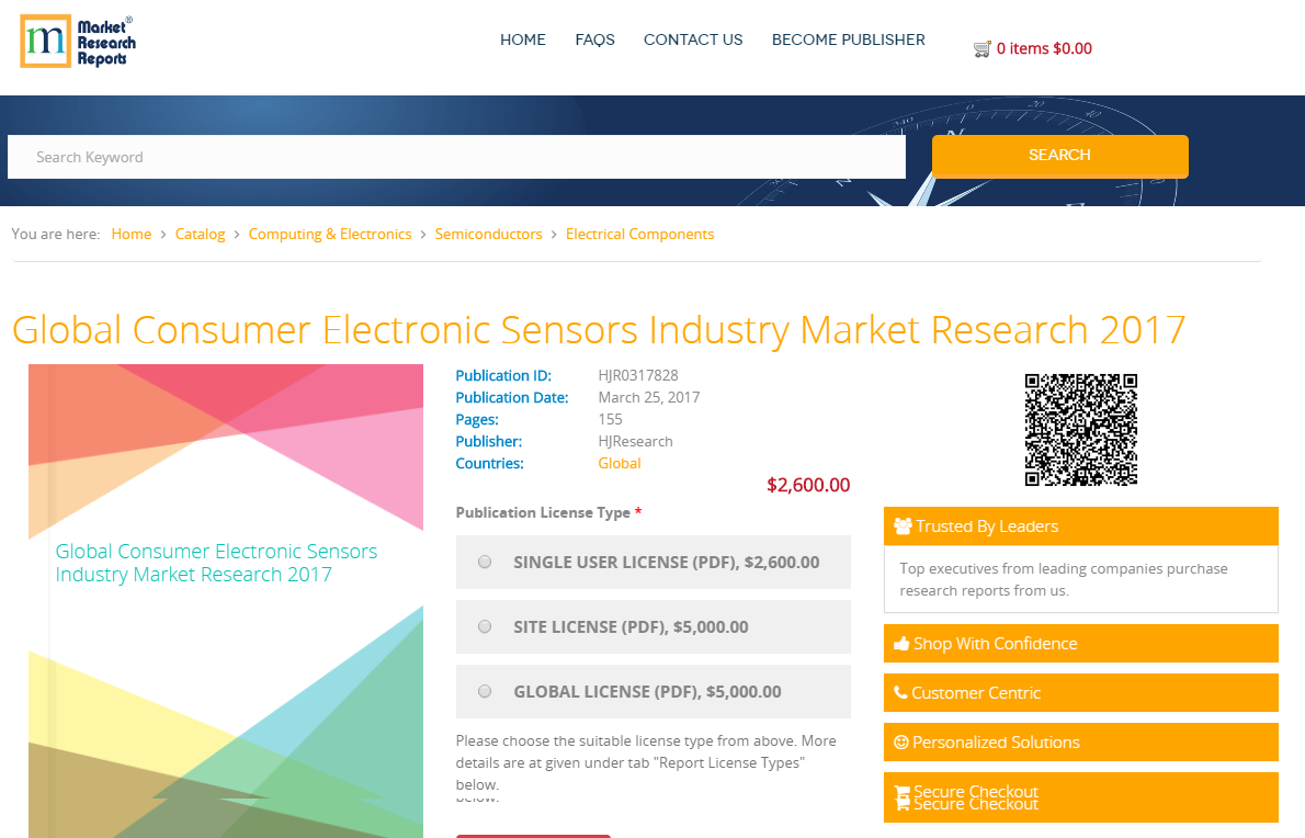 Global Consumer Electronic Sensors Industry Market Research