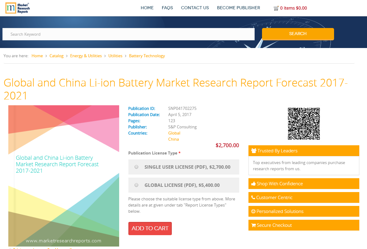 Global and China Li-ion Battery Market Research Report'