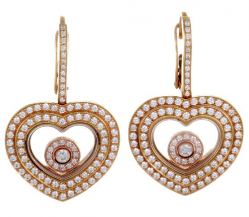 Chopard Happy Diamonds 18K Rose Gold Diamond Earrings'