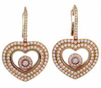 Chopard Happy Diamonds 18K Rose Gold Diamond Earrings