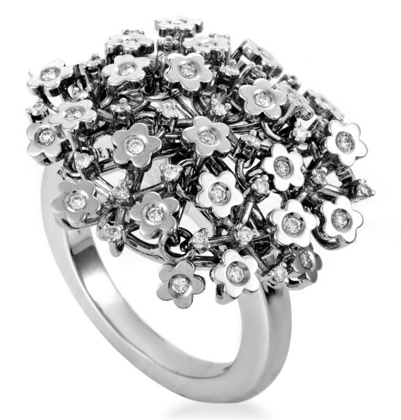 Pasquale Bruni 18K White Gold Diamond Cluster Cocktail Ring