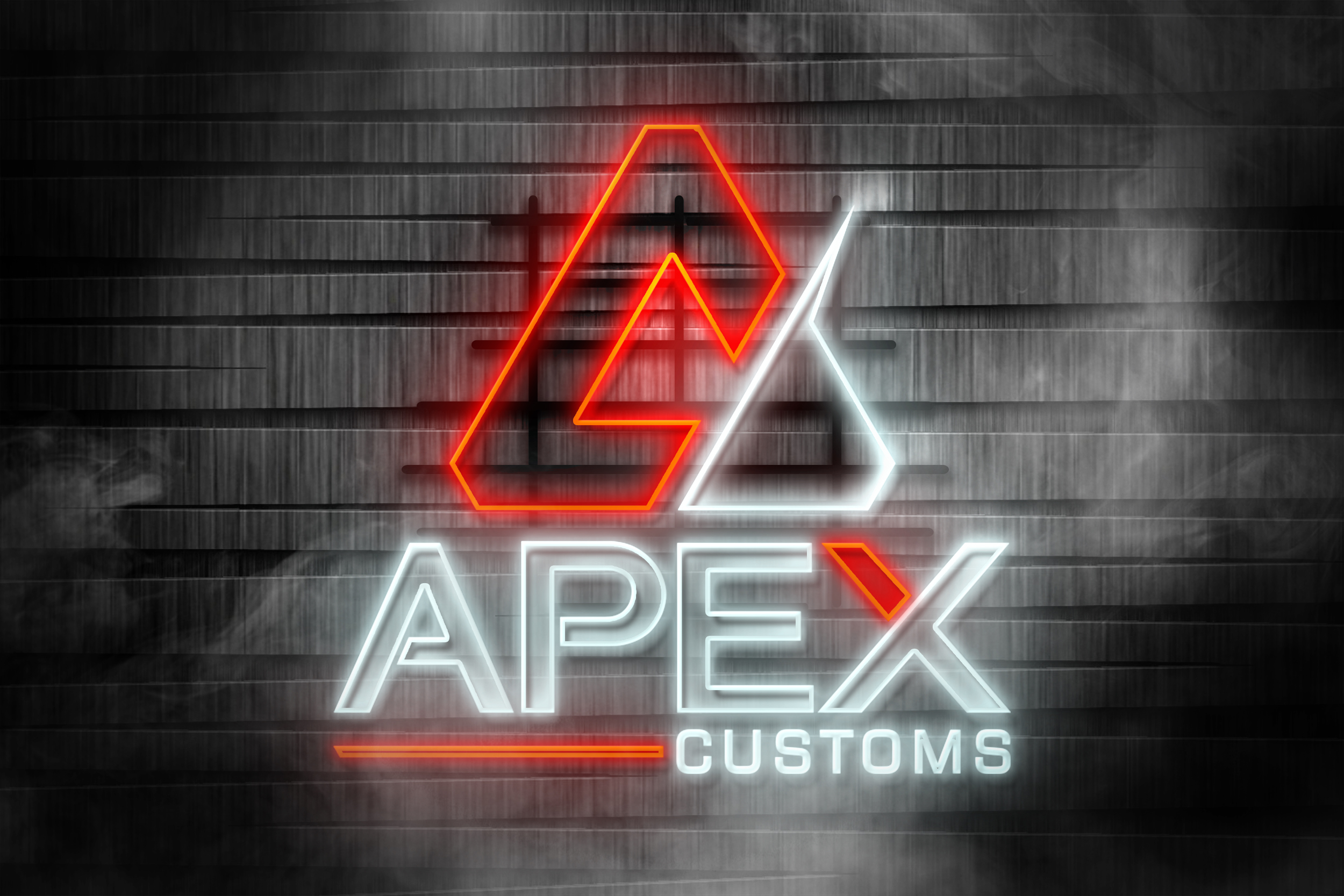 Neon Company Logo For Apex Customs'