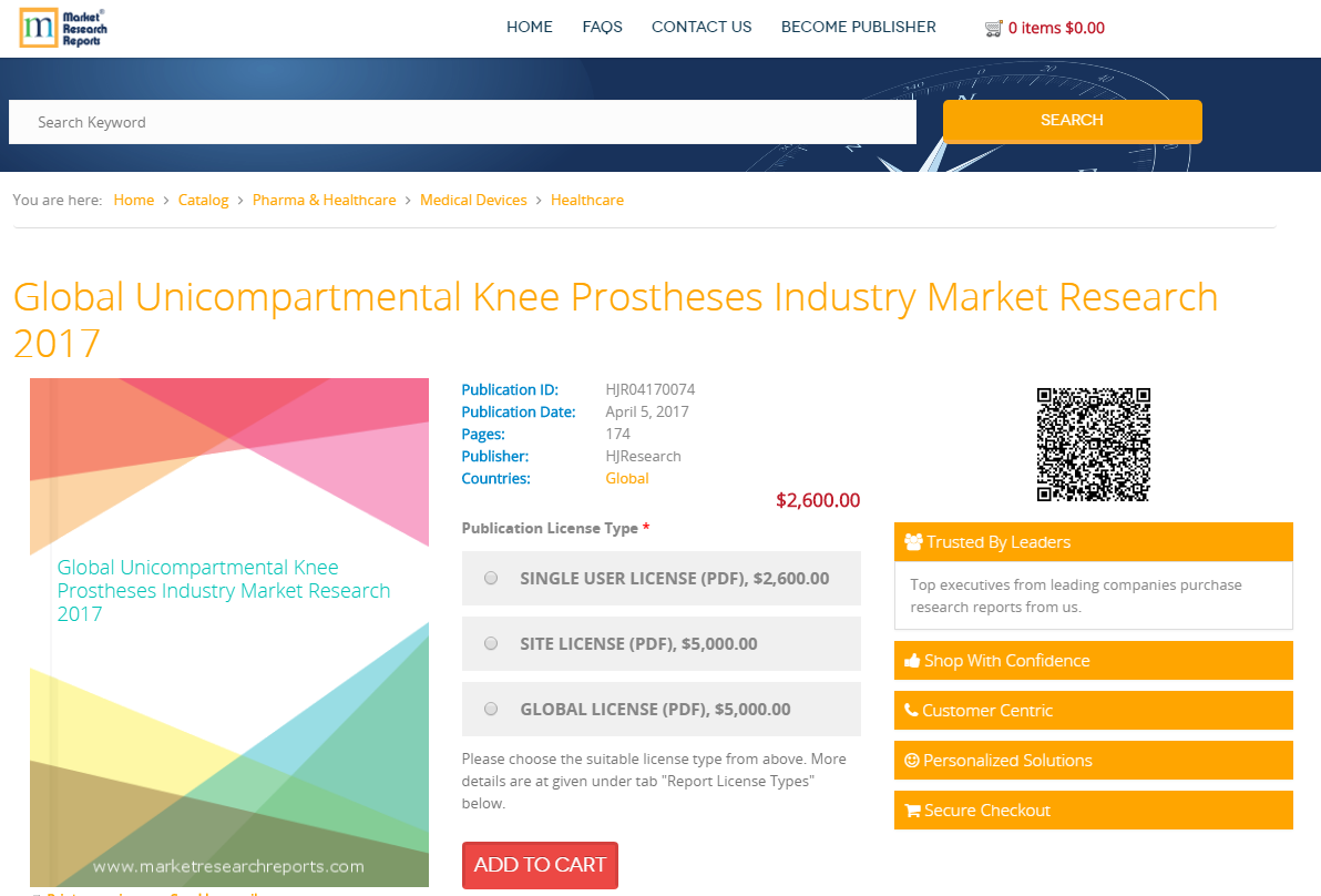 Global Unicompartmental Knee Prostheses Industry Market'