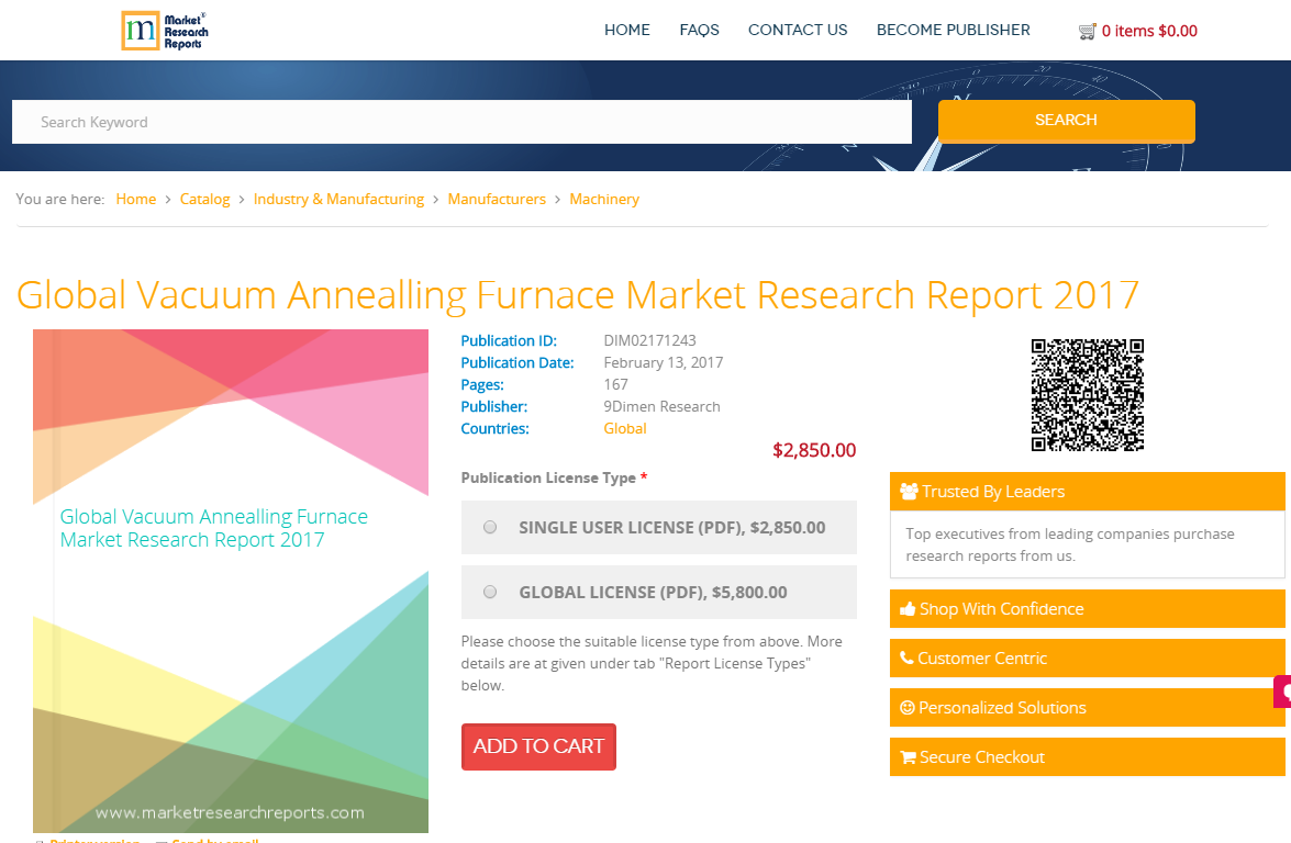 Global Vacuum Annealling Furnace Market Research Report 2017'