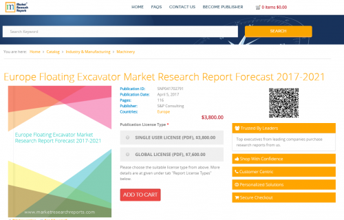 Europe Floating Excavator Market Research Report Forecast'