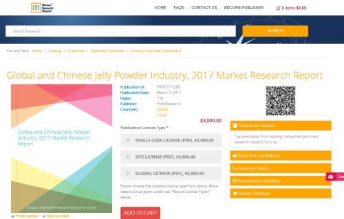 Global and Chinese Jelly Powder Industry, 2017 Market'