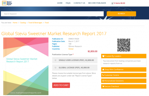 Global Stevia Sweetner Market Research Report 2017'