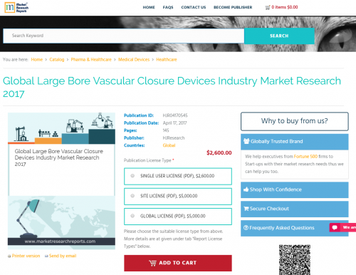 Global Large Bore Vascular Closure Devices Industry Market'