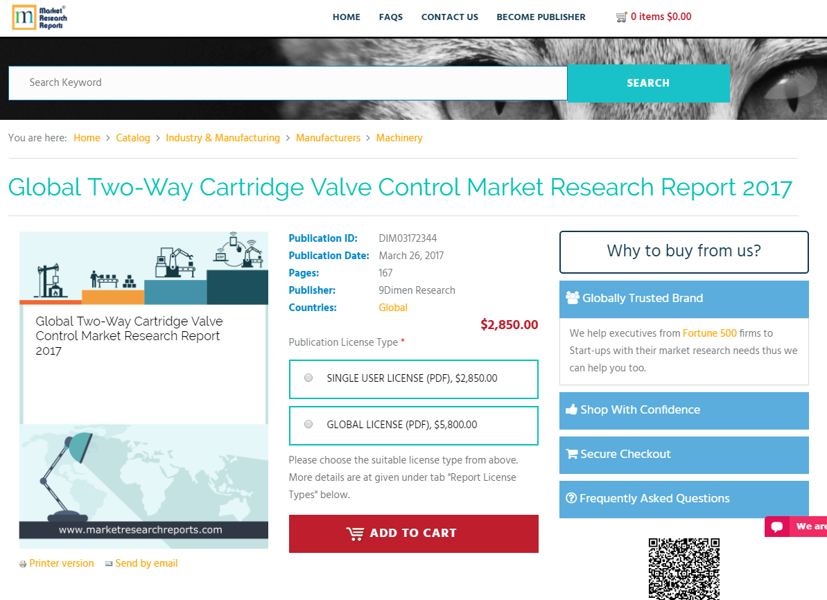 Global Two-Way Cartridge Valve Control Market Research 2017'