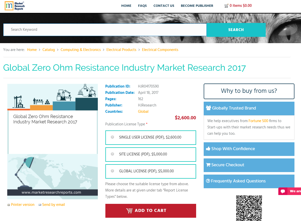 Global Zero Ohm Resistance Industry Market Research 2017'