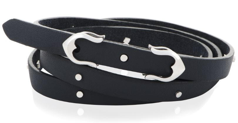 Rayman Men's Silver and Black Leather Wrap Bracelet'