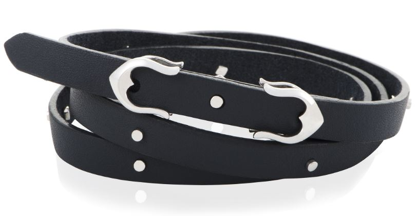 Rayman Men's Silver and Black Leather Wrap Bracelet