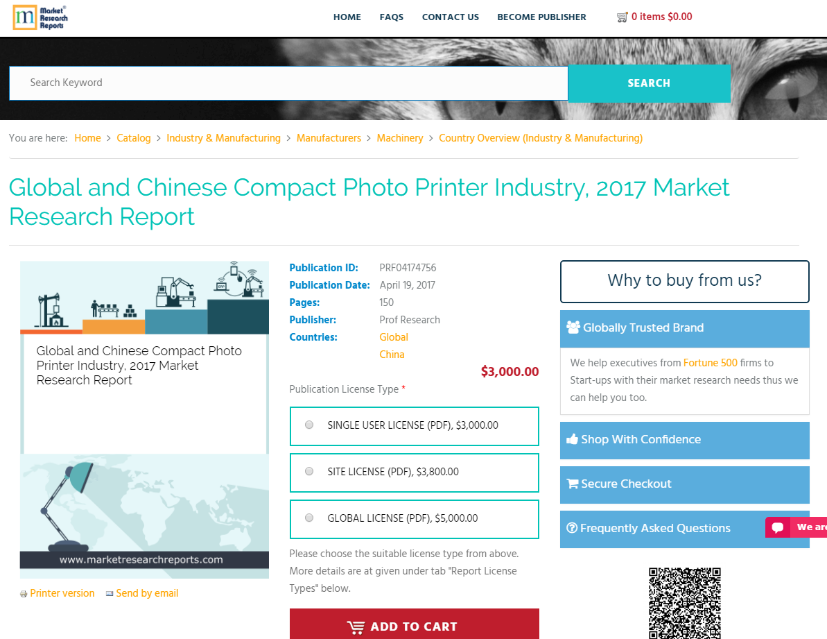 Global and Chinese Compact Photo Printer Industry, 2017'