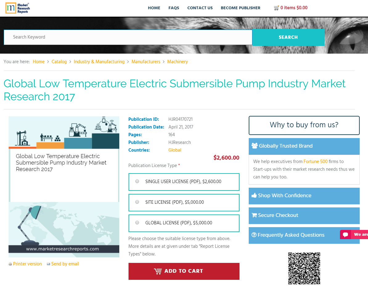 Global Low Temperature Electric Submersible Pump Industry