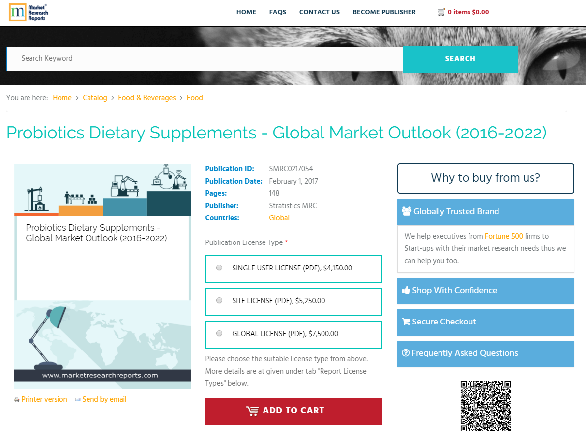 Probiotics Dietary Supplements - Global Market Outlook'