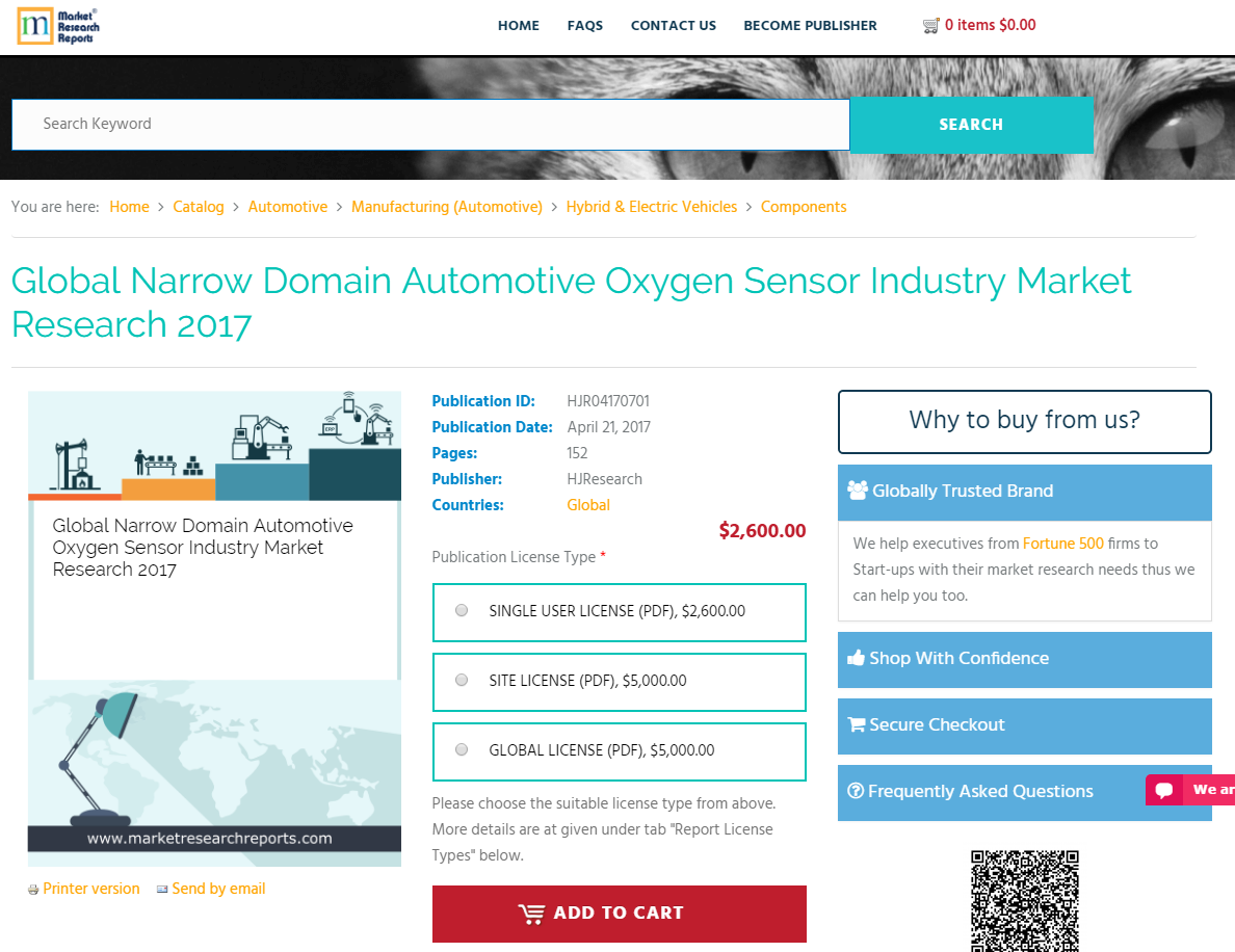 Global Narrow Domain Automotive Oxygen Sensor Industry