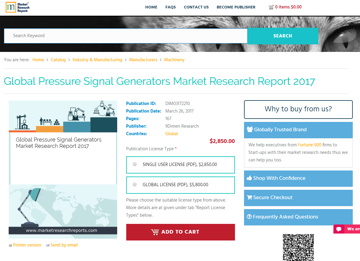 Global Pressure Signal Generators Market Research Report