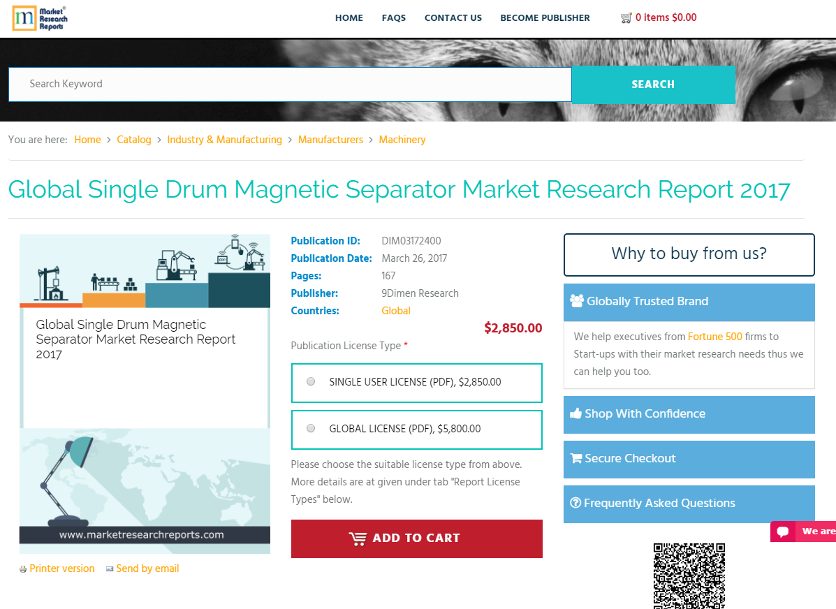 Global Single Drum Magnetic Separator Market Research Report