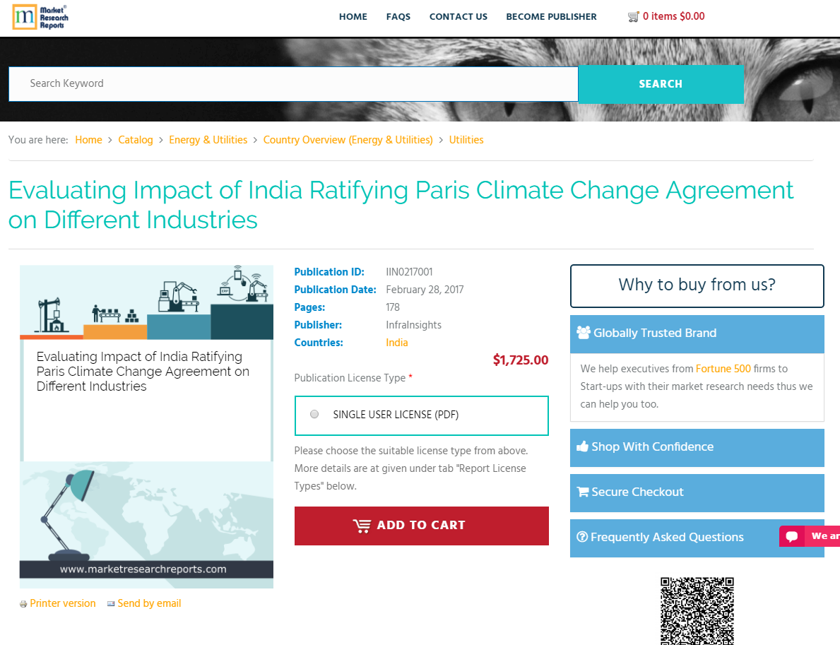 Evaluating Impact of India Ratifying Paris Climate Change