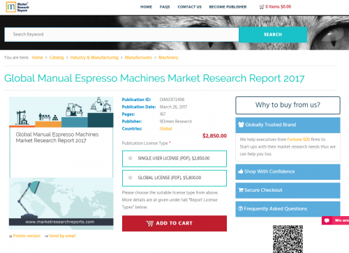 Global Manual Espresso Machines Market Research Report 2017'