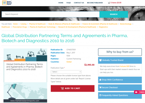 Global Distribution Partnering Terms and Agreements 2016'