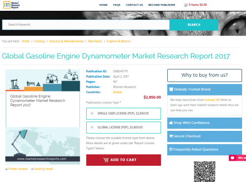 Global Gasoline Engine Dynamometer Market Research Report'