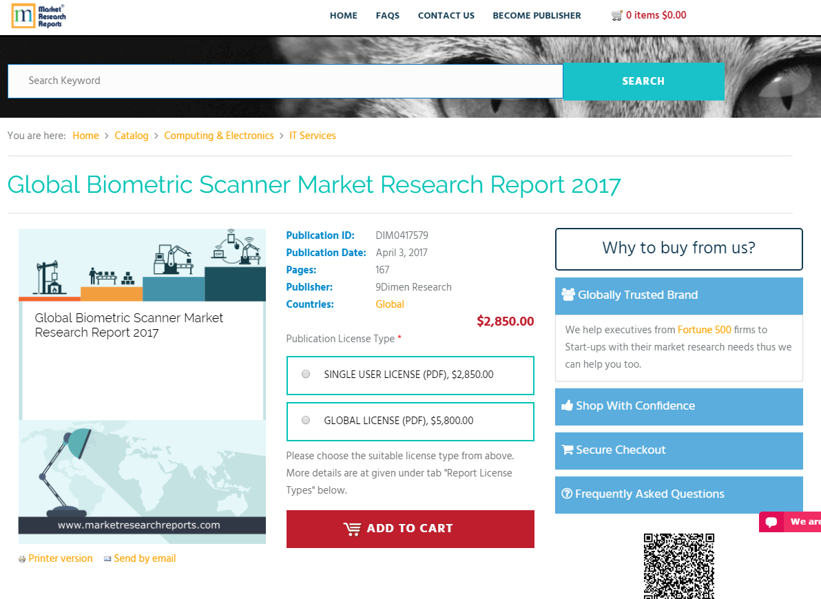 Global Biometric Scanner Market Research Report 2017'