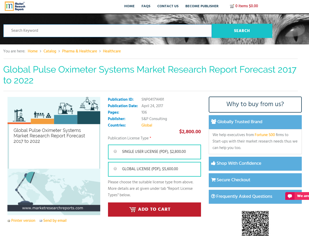 Global Pulse Oximeter Systems Market Research Report'