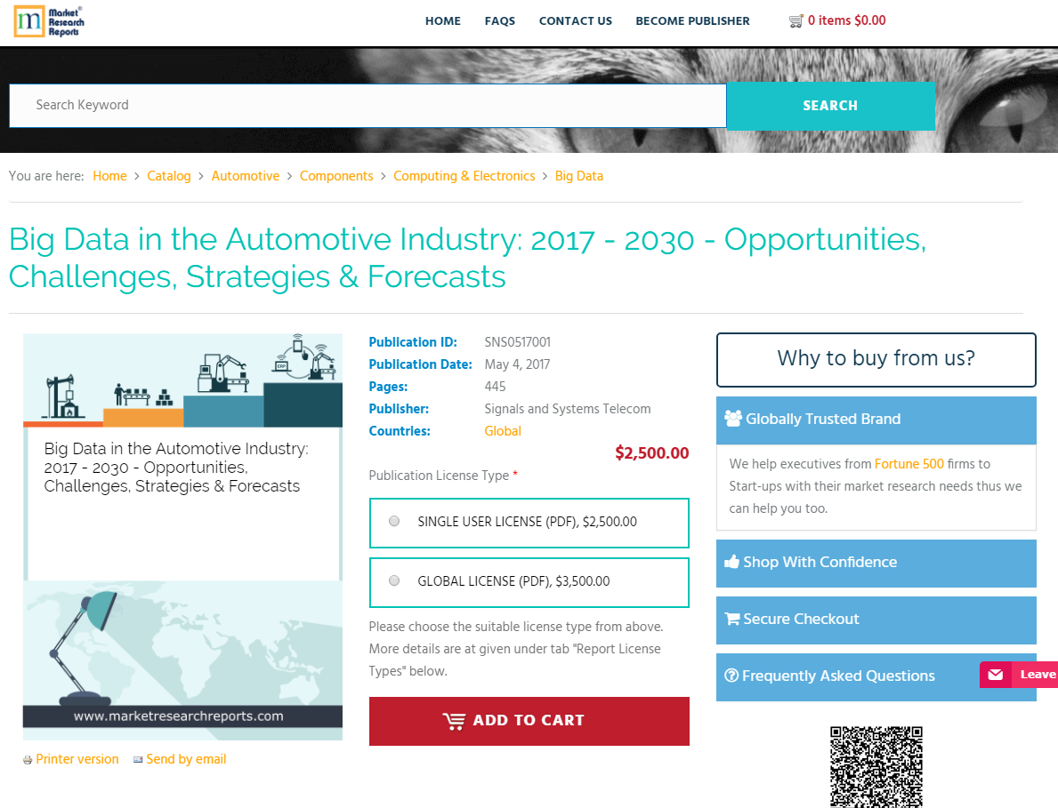 Big Data in the Automotive Industry: 2017 - 2030