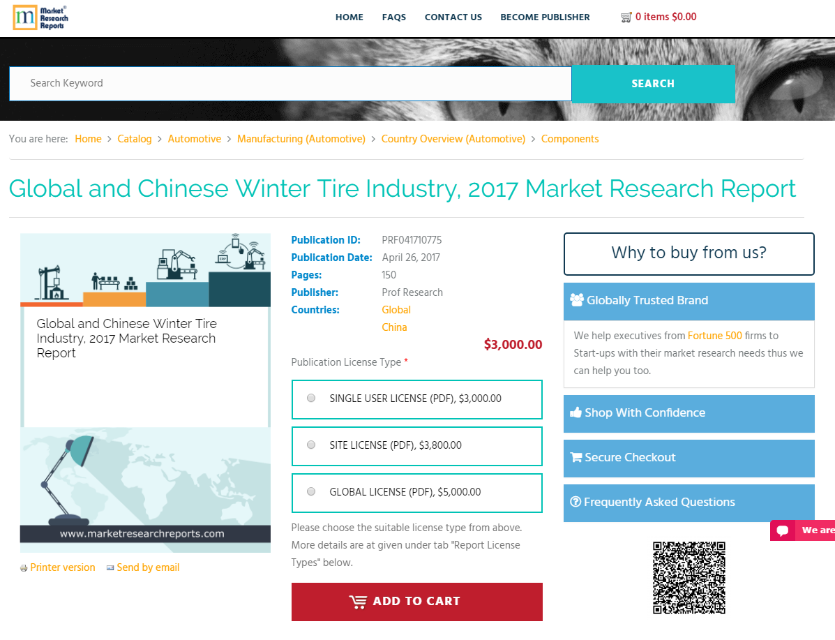 Global and Chinese Winter Tire Industry, 2017 Market