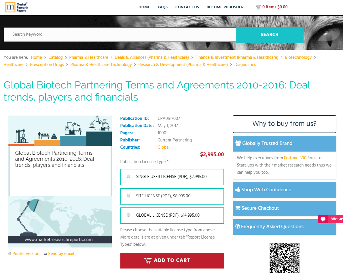Global Biotech Partnering Terms and Agreements 2010-2016