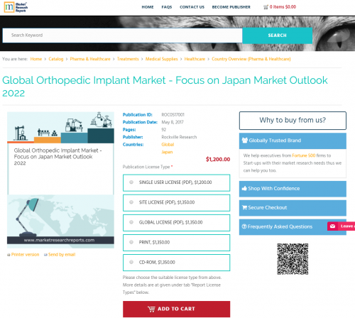 Global Orthopedic Implant Market - Focus on Japan Market'