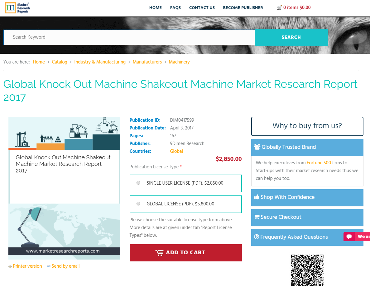 Global Knock Out Machine Shakeout Machine Market Research