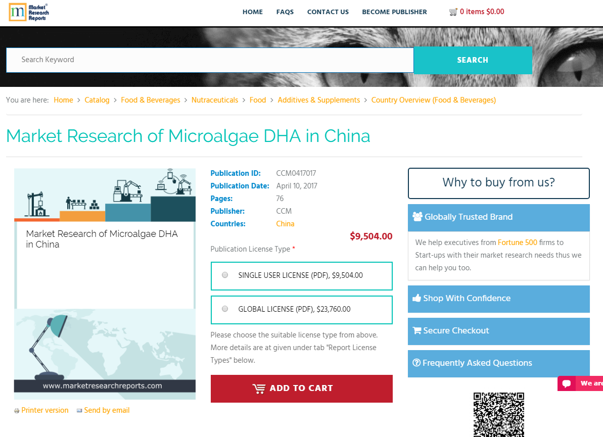 Market Research of Microalgae DHA in China