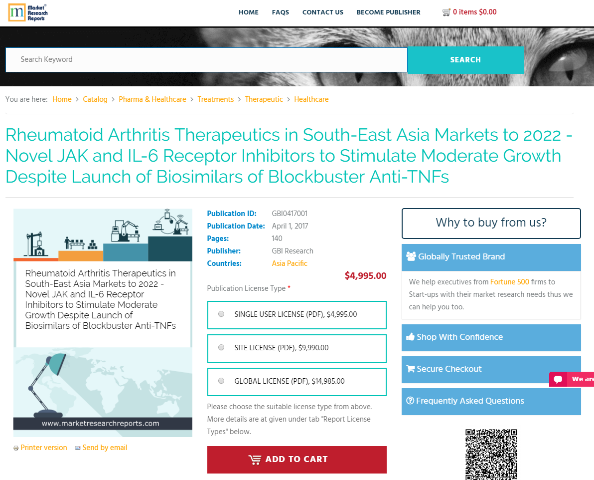 Rheumatoid Arthritis Therapeutics in South-East Asia Markets