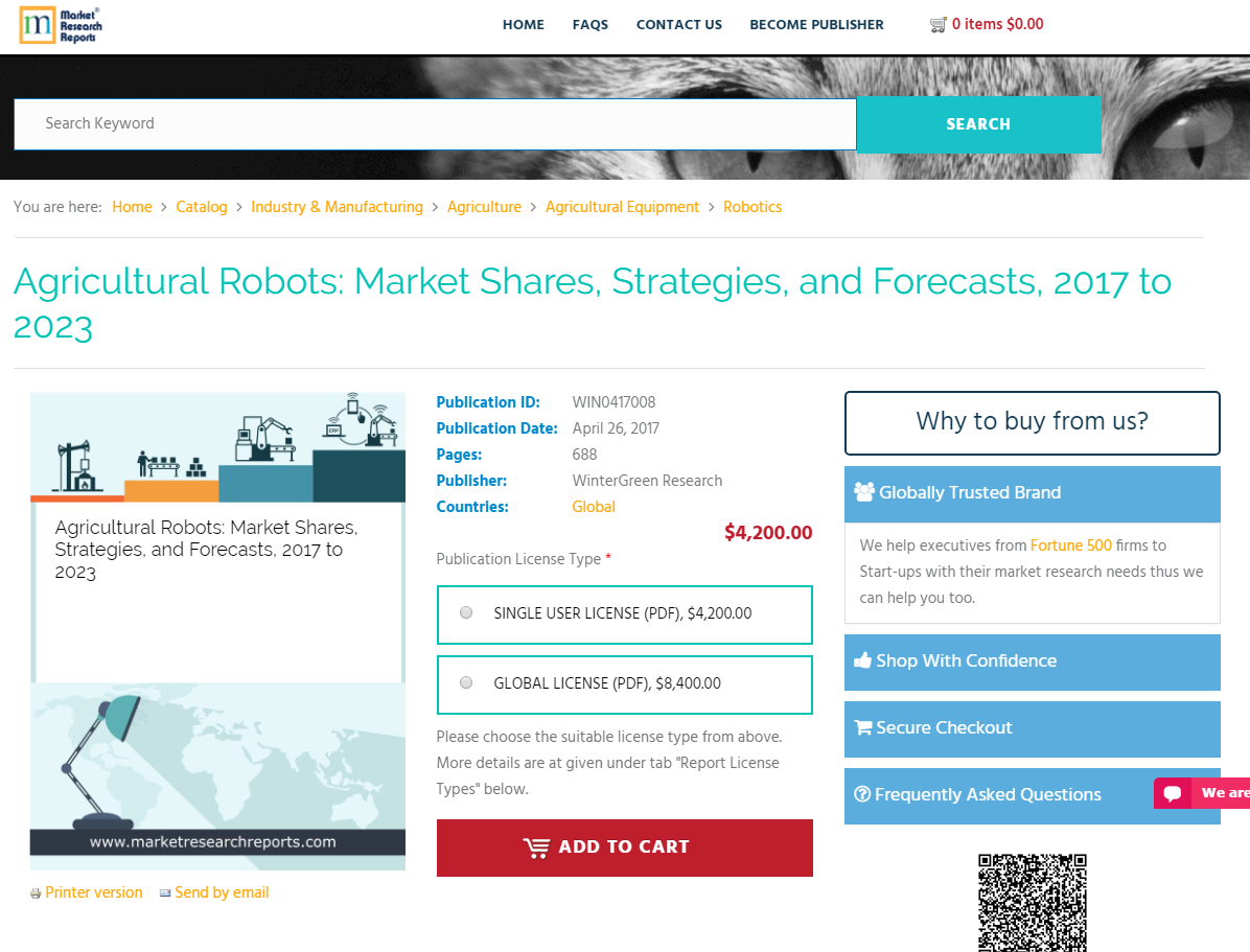 Agricultural Robots: Market Shares, Strategies, and Forecast