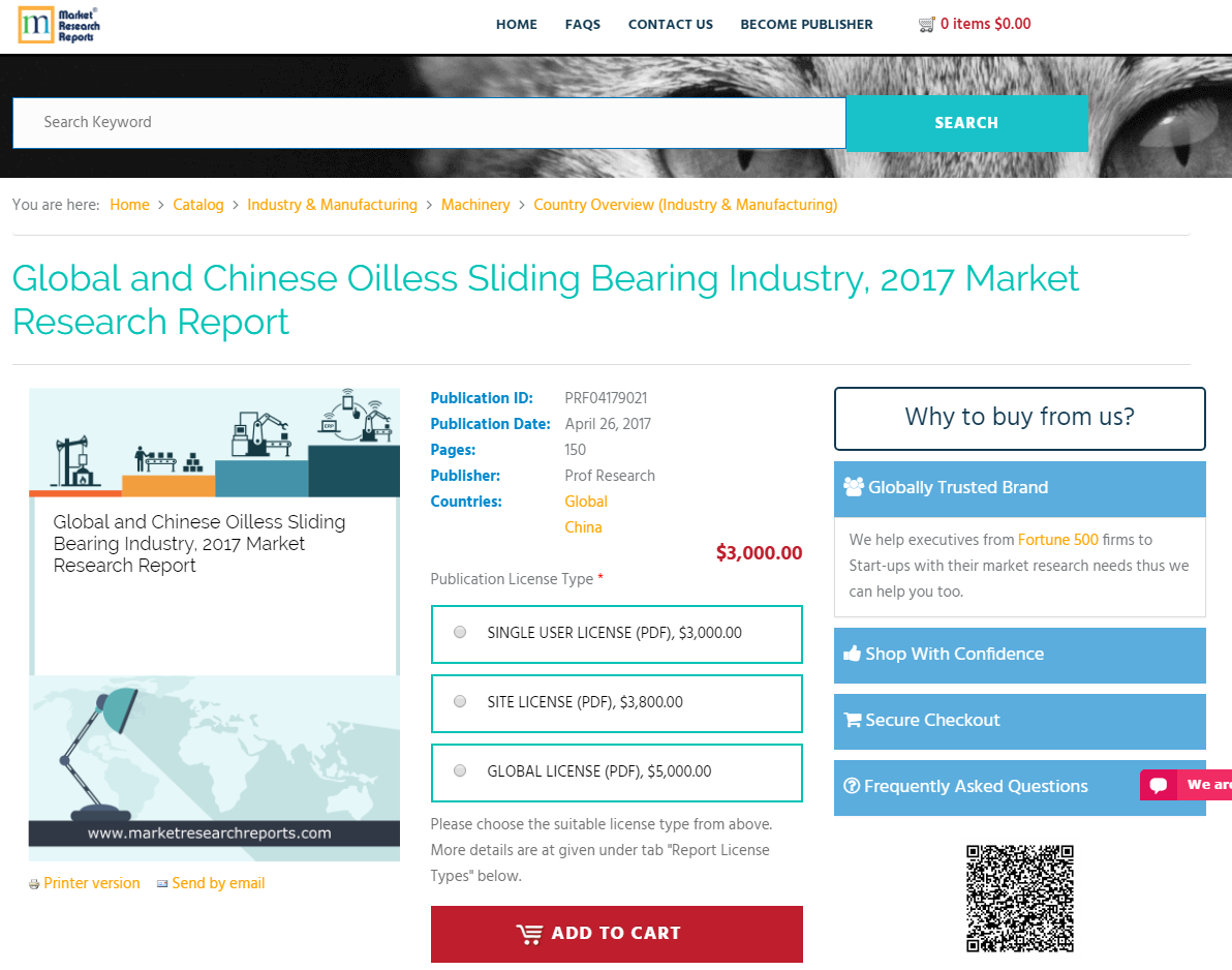 Global and Chinese Oilless Sliding Bearing Industry, 2017