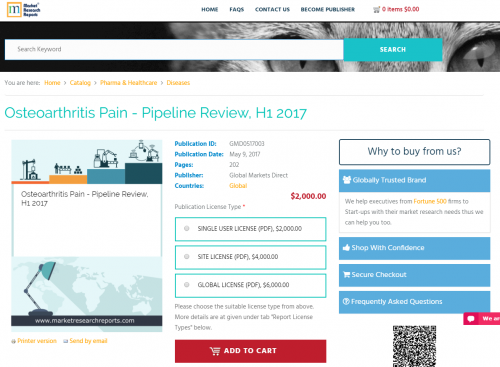 Osteoarthritis Pain - Pipeline Review, H1 2017'