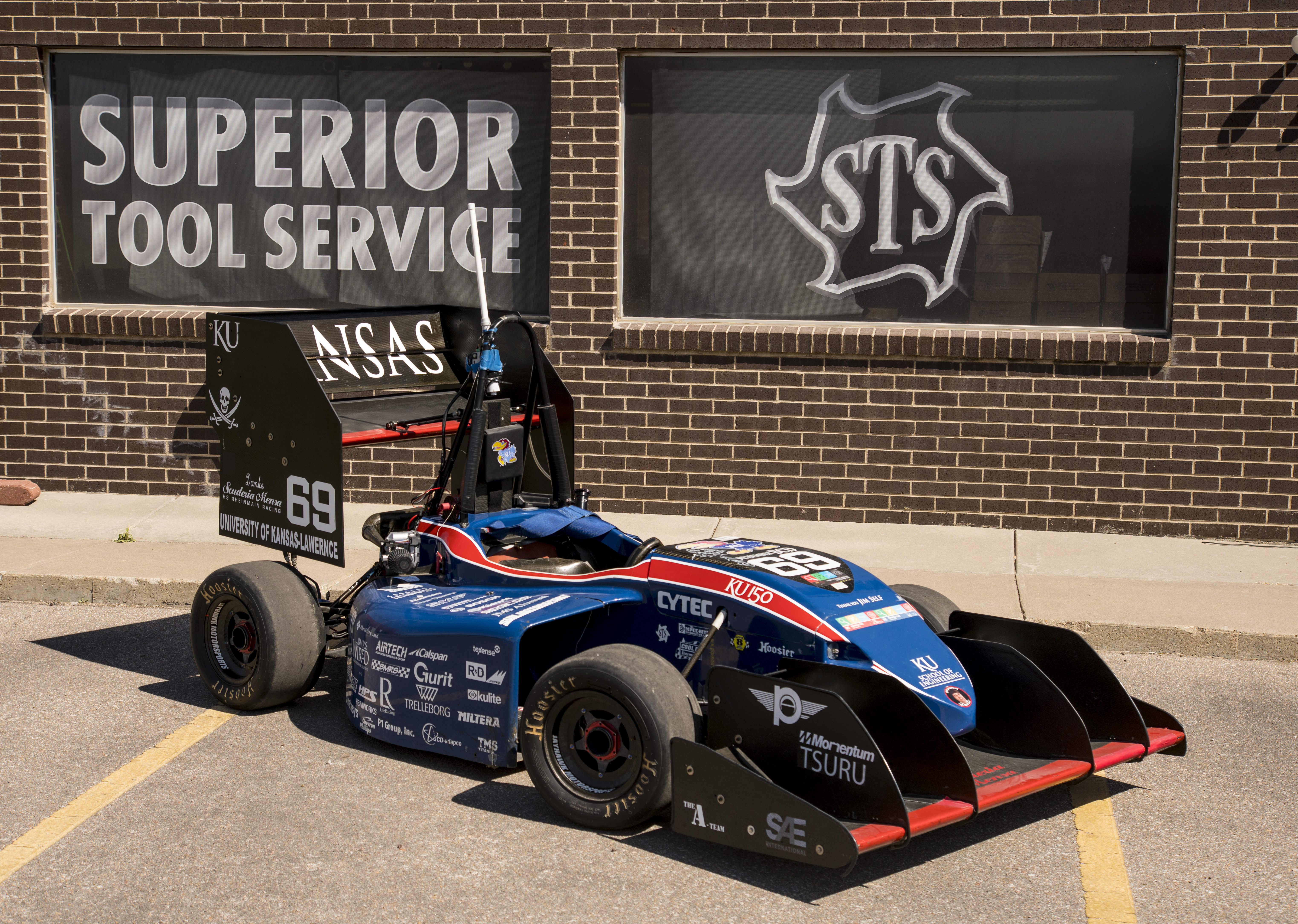 KU Racecar Displayed at Superior Tool Service